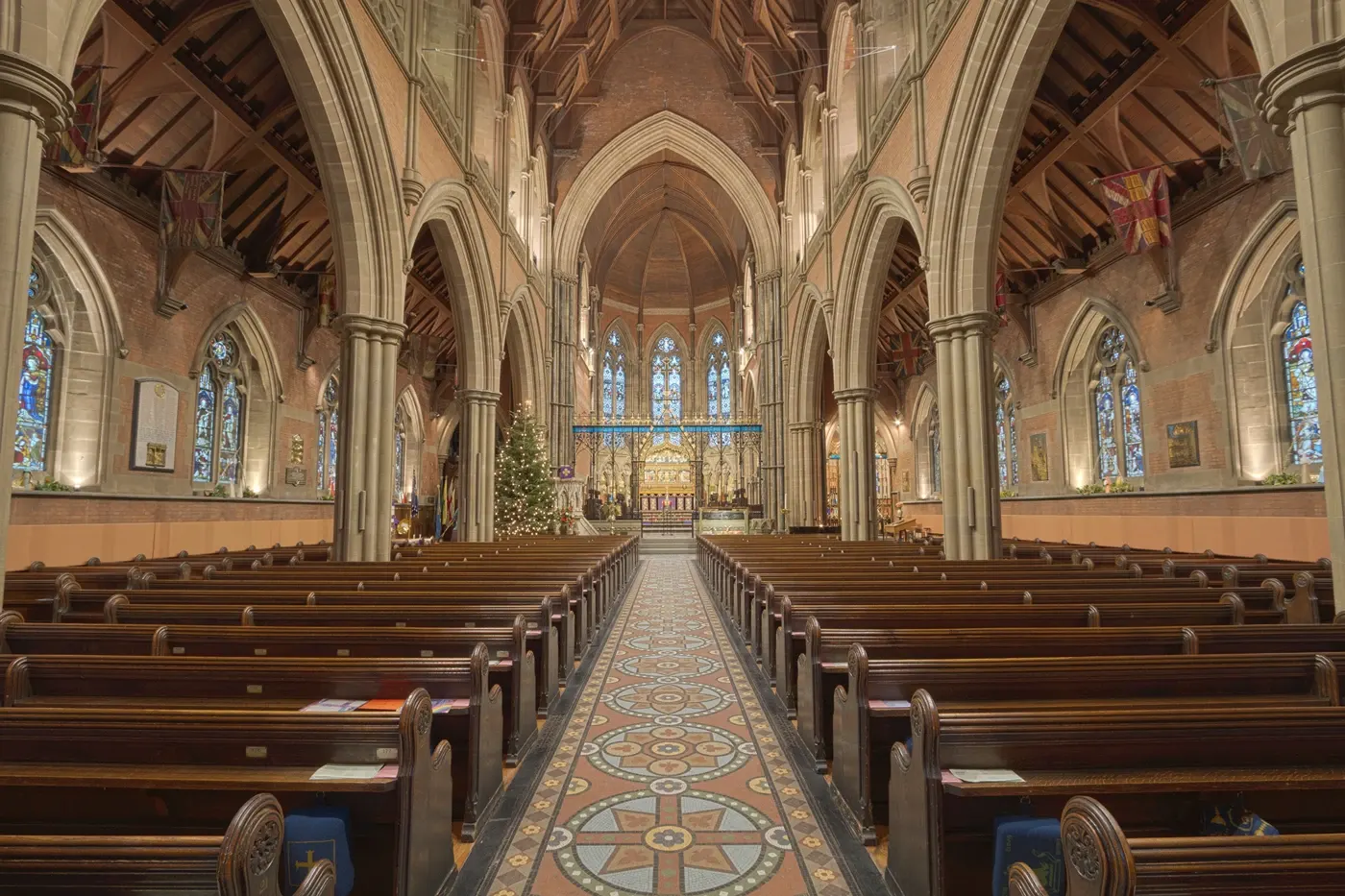 Congregation gathered in a church during a busy service